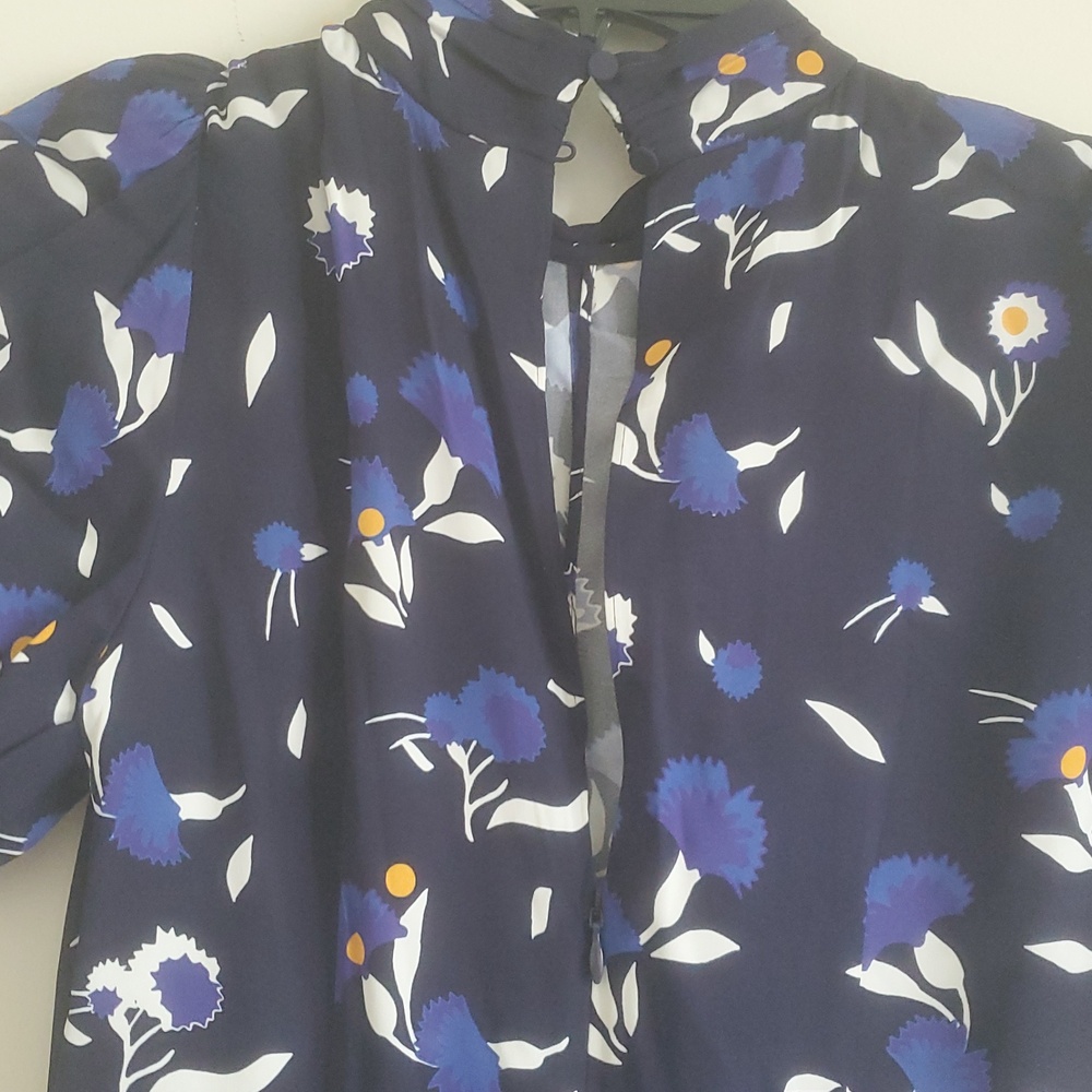 SELF PORTRAIT NAVY BOTANICAL PRINTED MINI DRESS;SIZE:US-4 - Picture 9 of 15